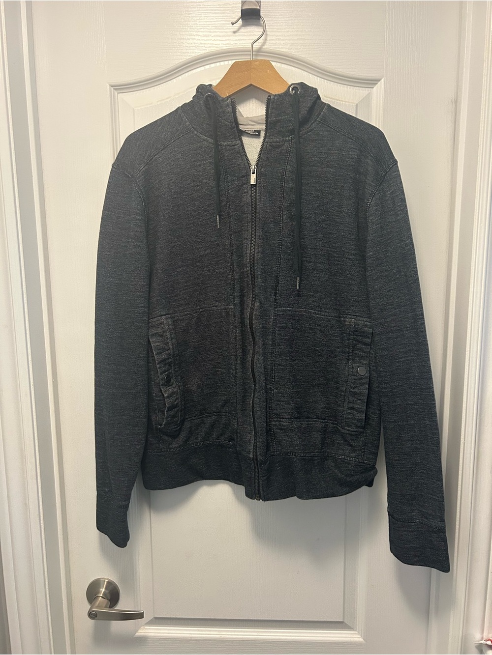 Mexx Men's Dark Charcoal Zip-Up Hooded Sweater